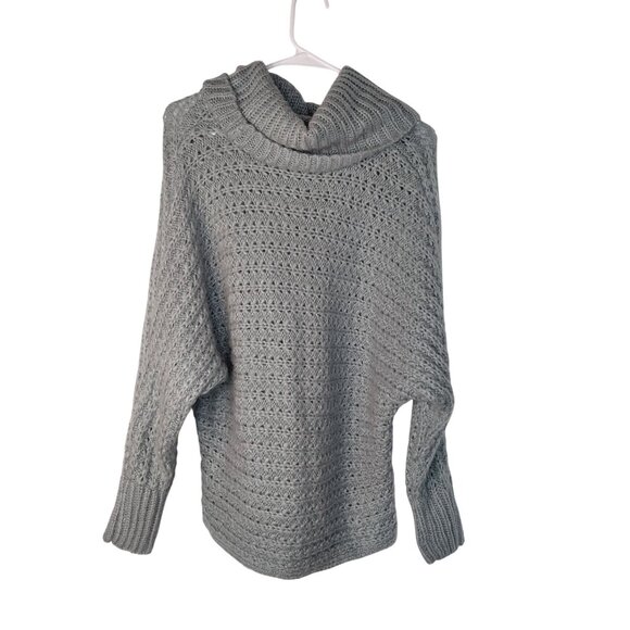 Pink Rose Womens M Gray Knit Cowl Neck Sweater Acrylic - Picture 8 of 8